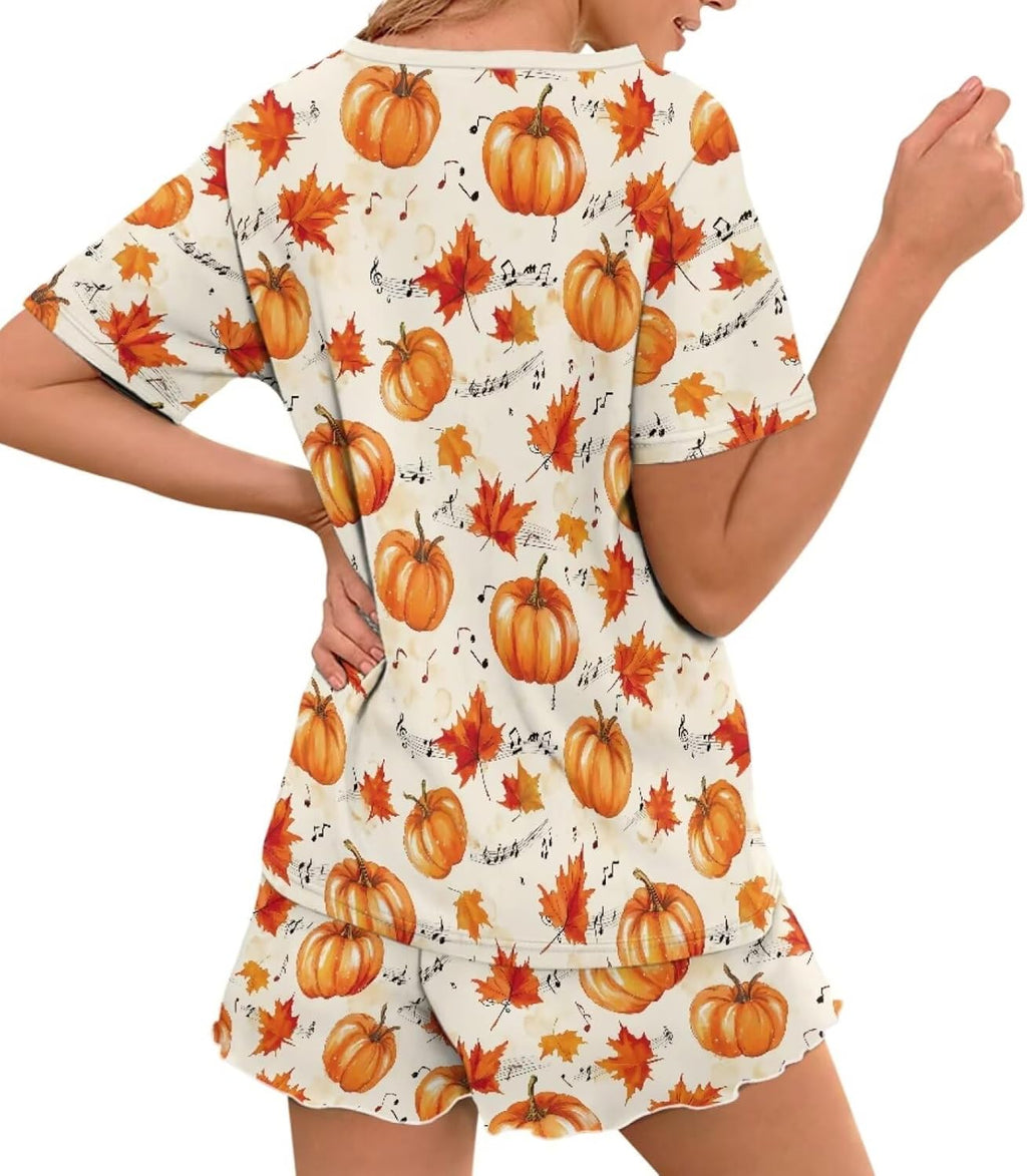 Womens Pajamas Set Cute Plus Size Loungewear for Lady With Pockets Holiday Pjs