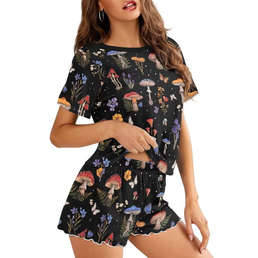 Womens Pajamas Set Cute Plus Size Loungewear for Lady With Pockets Holiday Pjs