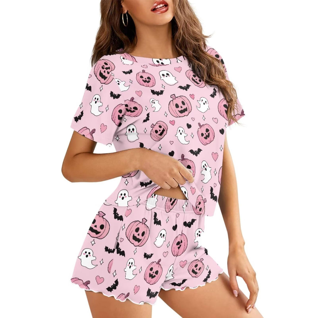 Womens Pajamas Set Cute Plus Size Loungewear for Lady With Pockets Holiday Pjs