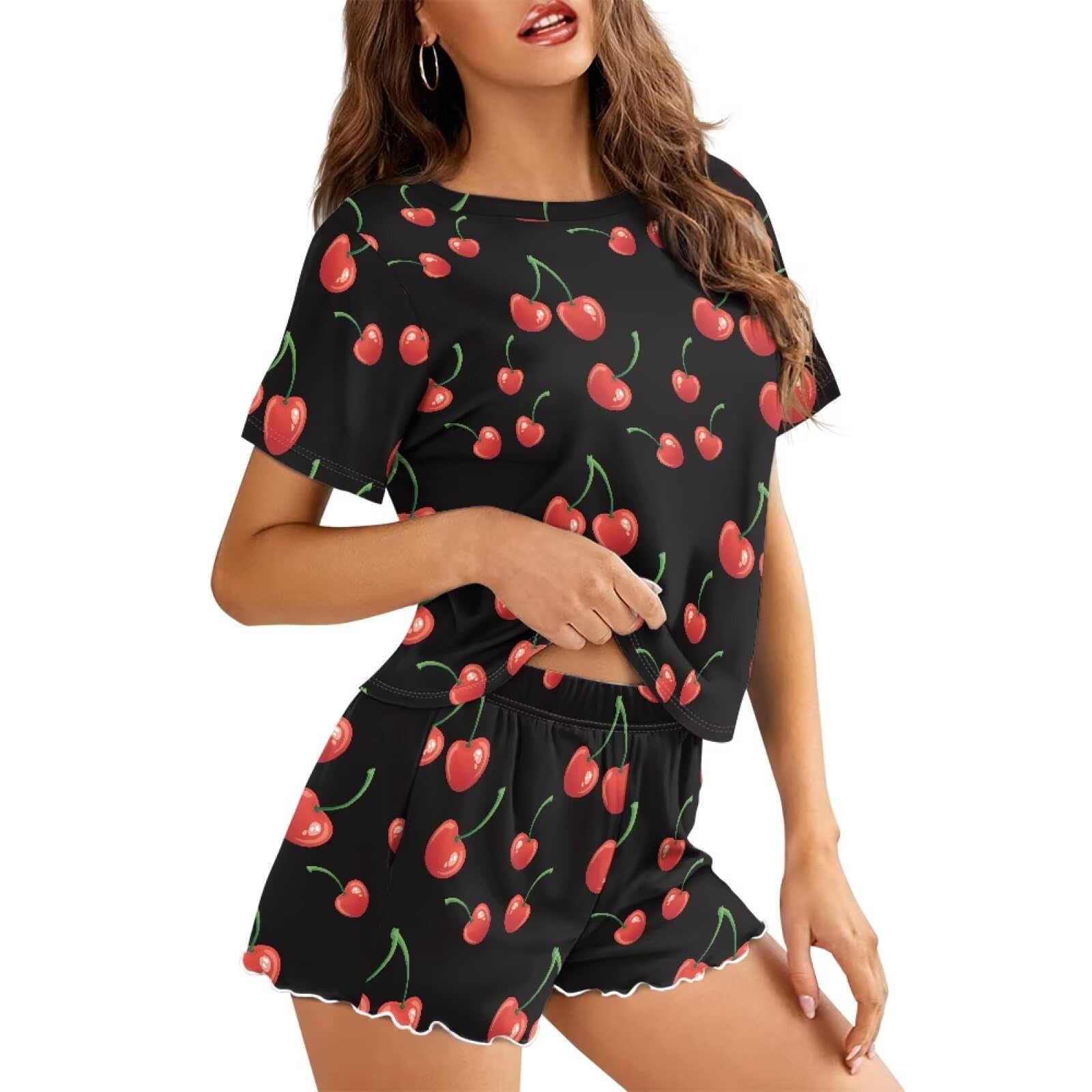 Womens Pajamas Set Cute Plus Size Loungewear for Lady With Pockets Holiday Pjs