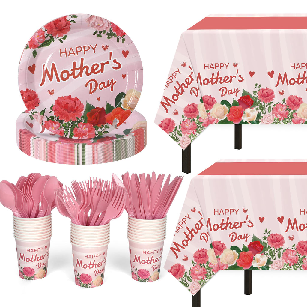 Childom 152Pcs Give Thanks Themed Party Set,Thanksgiving Decoration Dinnerware Sets,Thanksgiving Party Supplies,Maple Leaf Tablecloths Plates Cups,Disposable Tableware for Fall Dinner Picnic Supplies